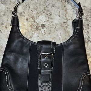 Coach Black Leather Shoulder Bag